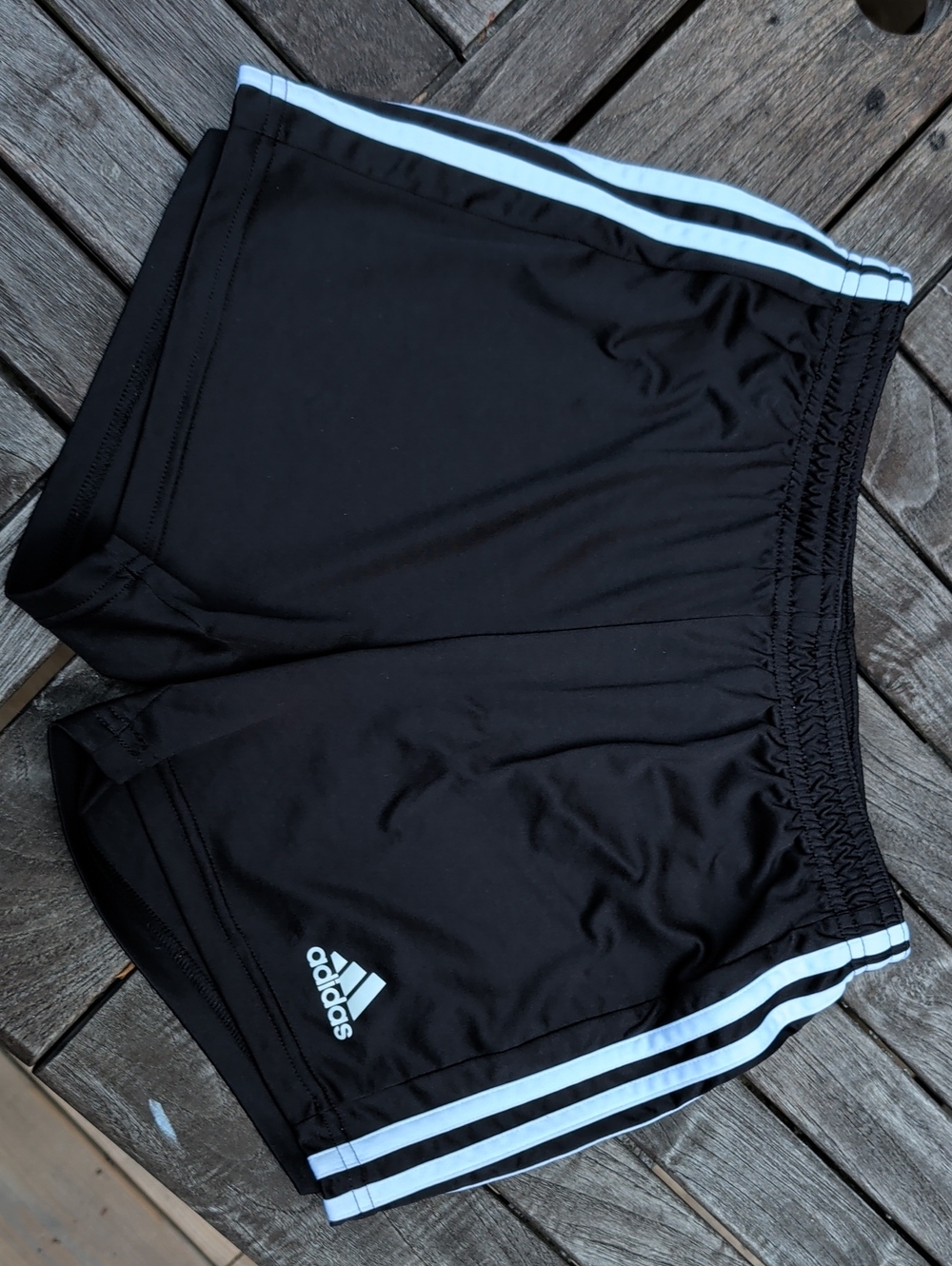 adidas Black Athletic Shorts with White Side Stripes